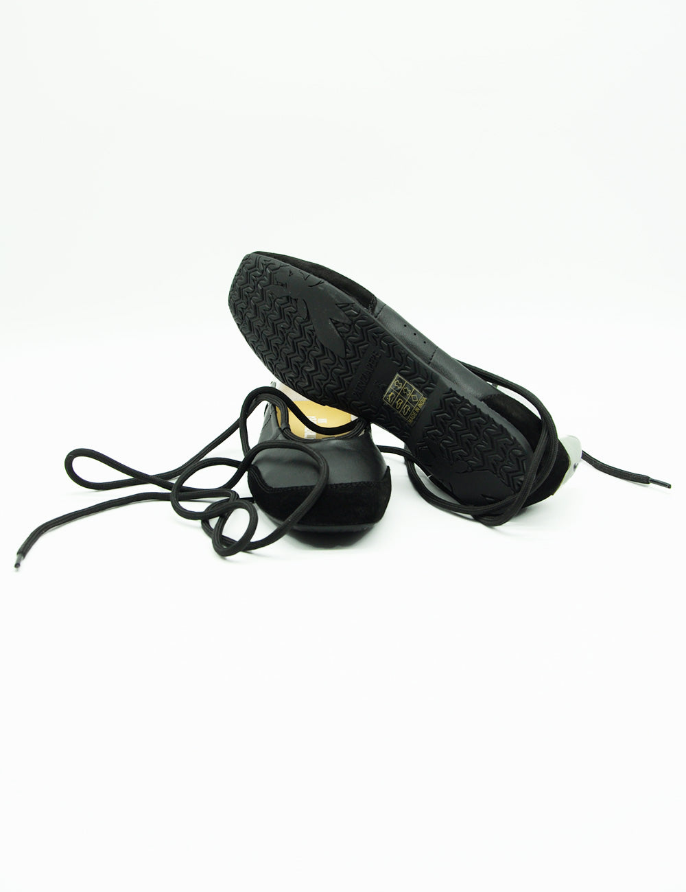 Ballerine Patrizia Pepe Dancing Skin in pelle nera lucida con suola gommata testurizzata