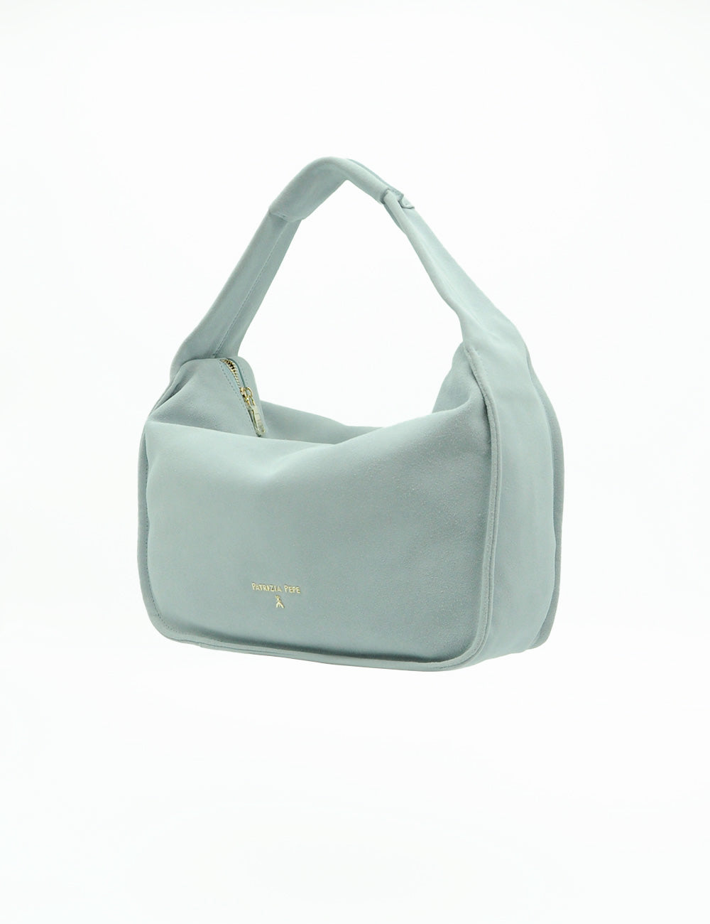 Borsa hobo Patrizia Pepe Contemporary Sky verde menta con design minimalista e branding oro