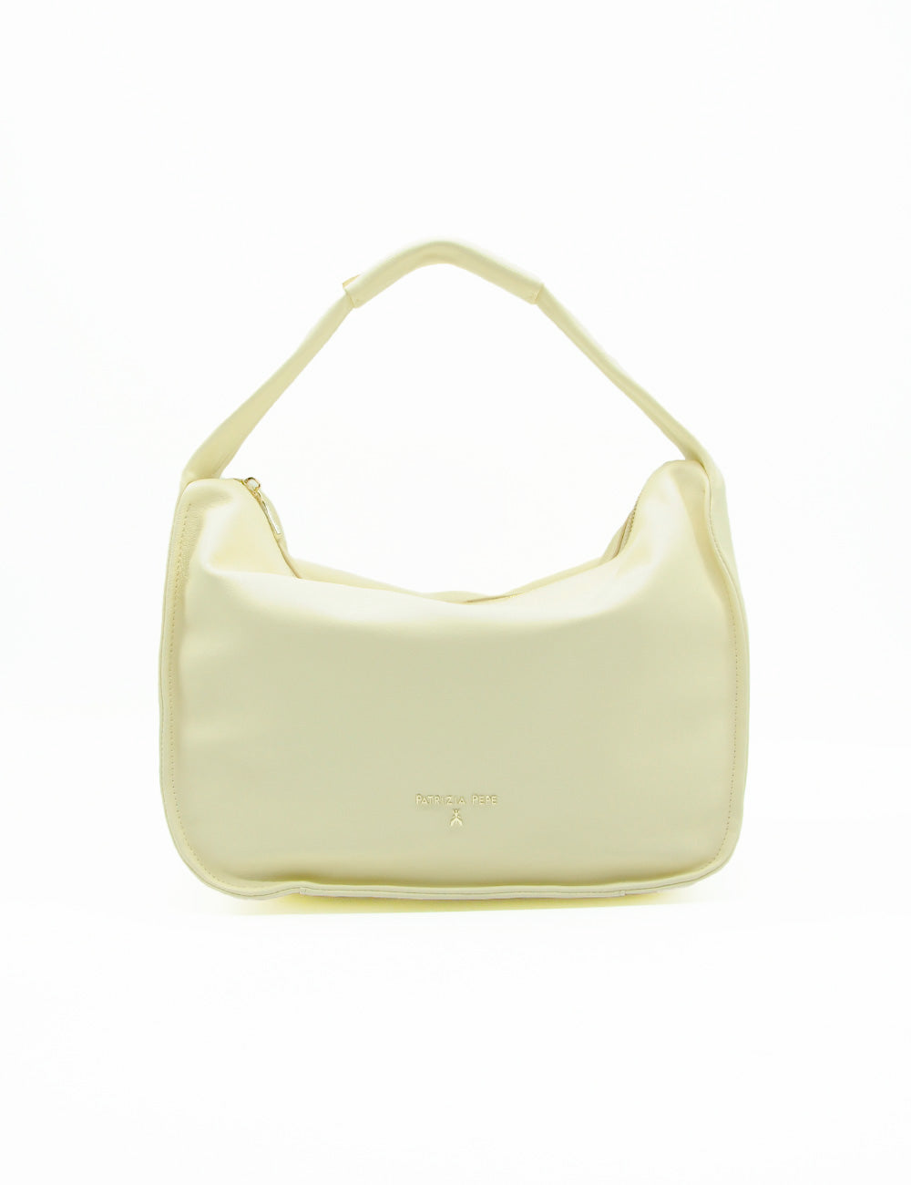Borsa hobo Patrizia Pepe in lana bianca contemporanea, design minimalista liscio