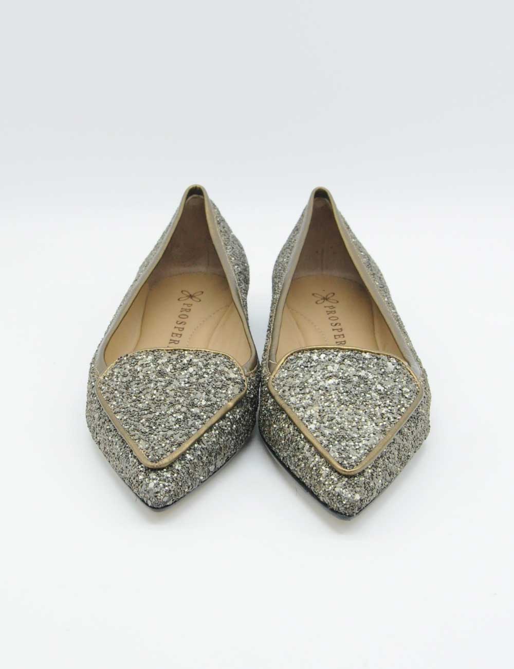 Mocassin paillettes bronze Prosperine