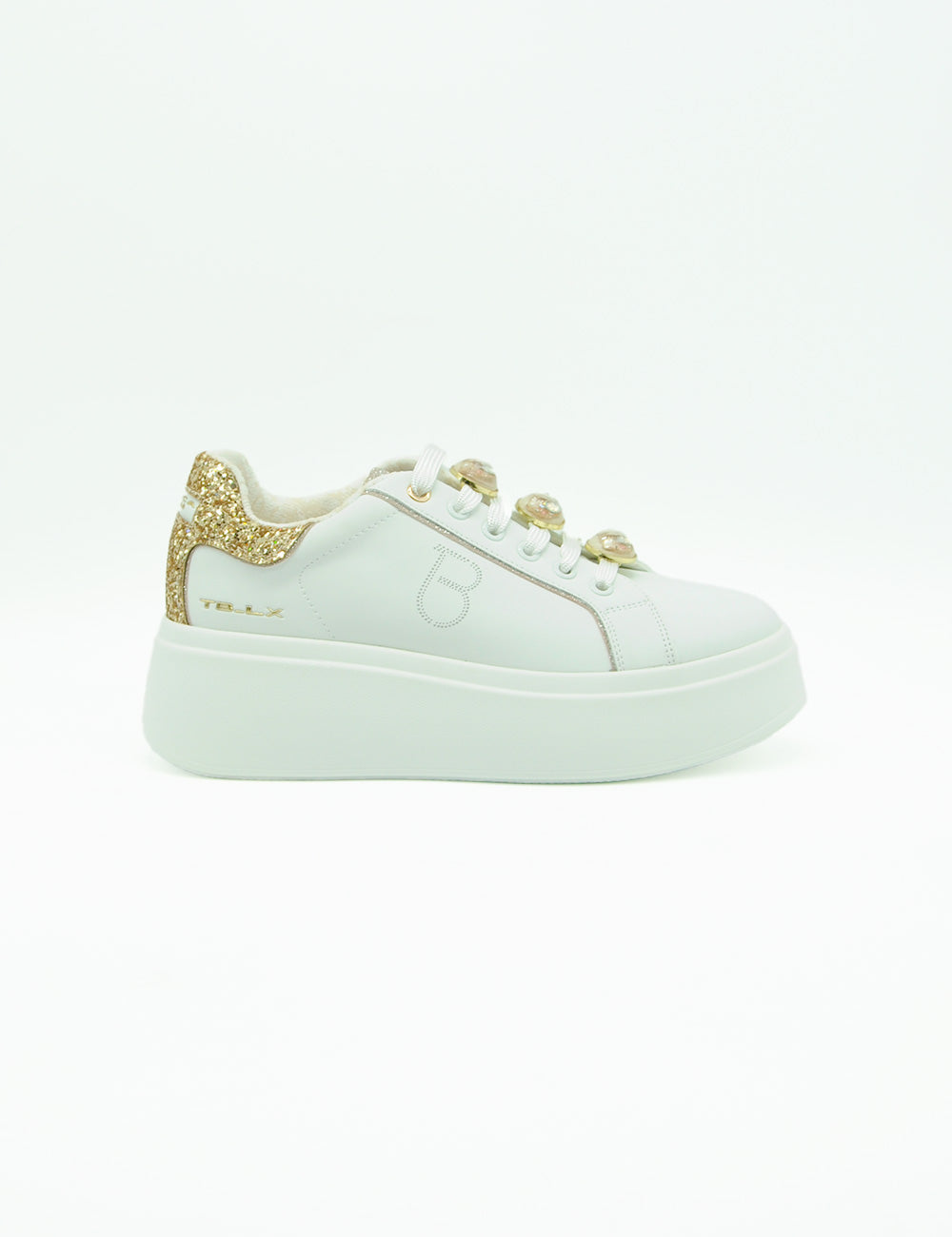 Tosca Blu Sneaker Elettra Bianca Oro