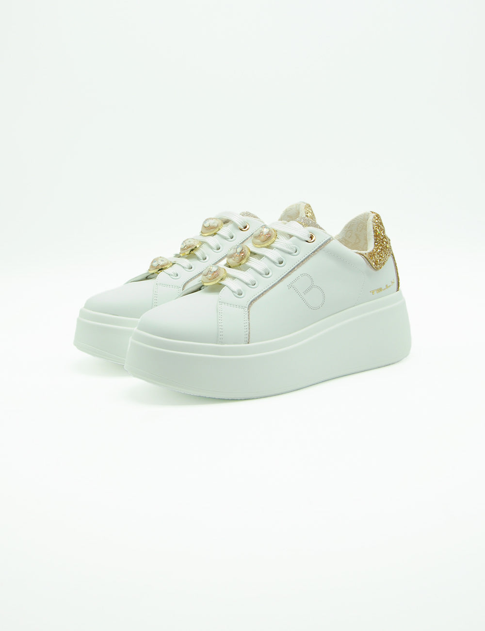 Tosca Blu Sneaker Elettra Bianca Oro