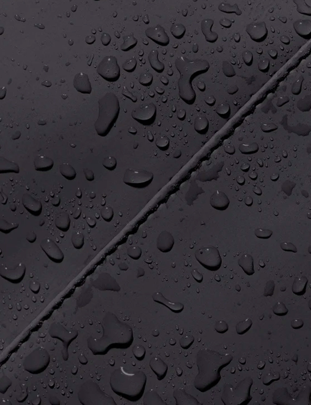 Superficie grigia scura con texture e gocce d acqua zaino ucon acrobatics jona infinity black resistente all acqua