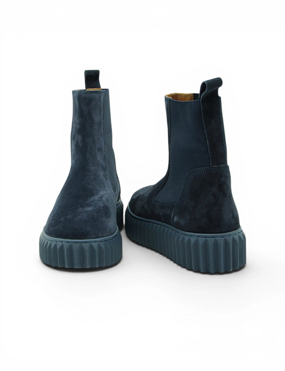 Dark teal suede chelsea boots voile blanche chelsea beth blue with chunky ribbed rubber sole