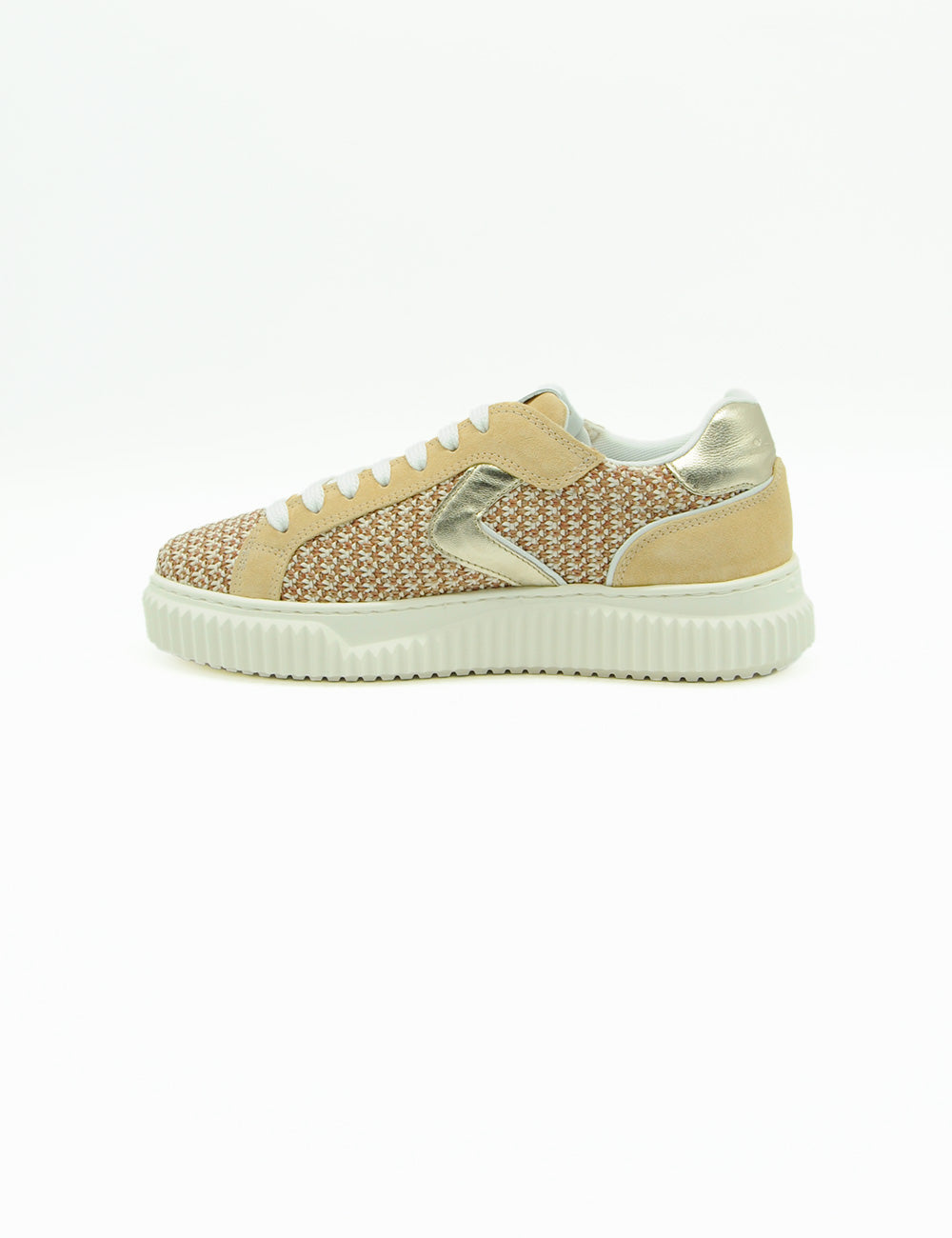 Sneaker Voile Blanche Lipari beige vanilla con suola chunky bianca in gomma