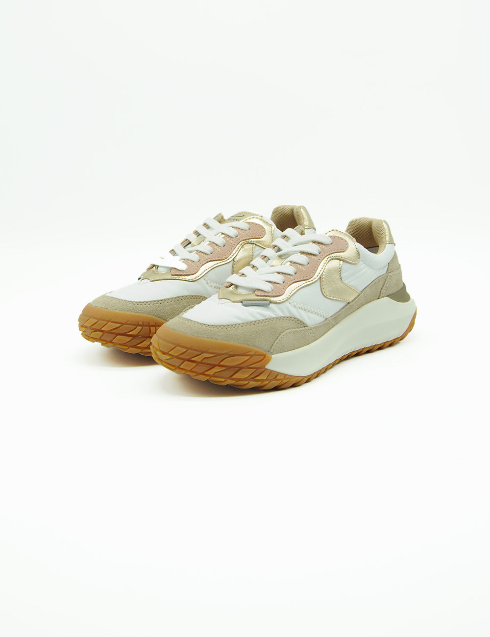 Sneakers Voile Blanche Club Act Light Beige, beige e bianche con suola texturizzata in gomma